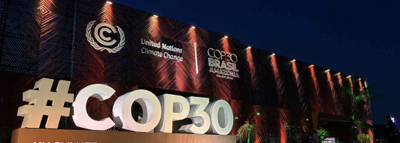 COP30 entrance by night