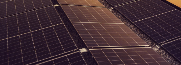 A row of solar panels