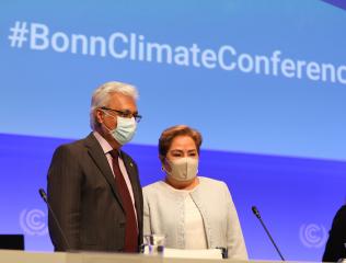 Patricia Espinosa, Executive Secretary, and Ovais Sarmad, Deputy Executive Secretary, UN Climate Change