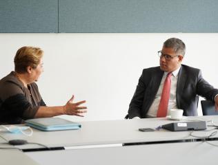 UNFCCC Executive Secretary and COP 26 President during the Bureau meeting at SB 56